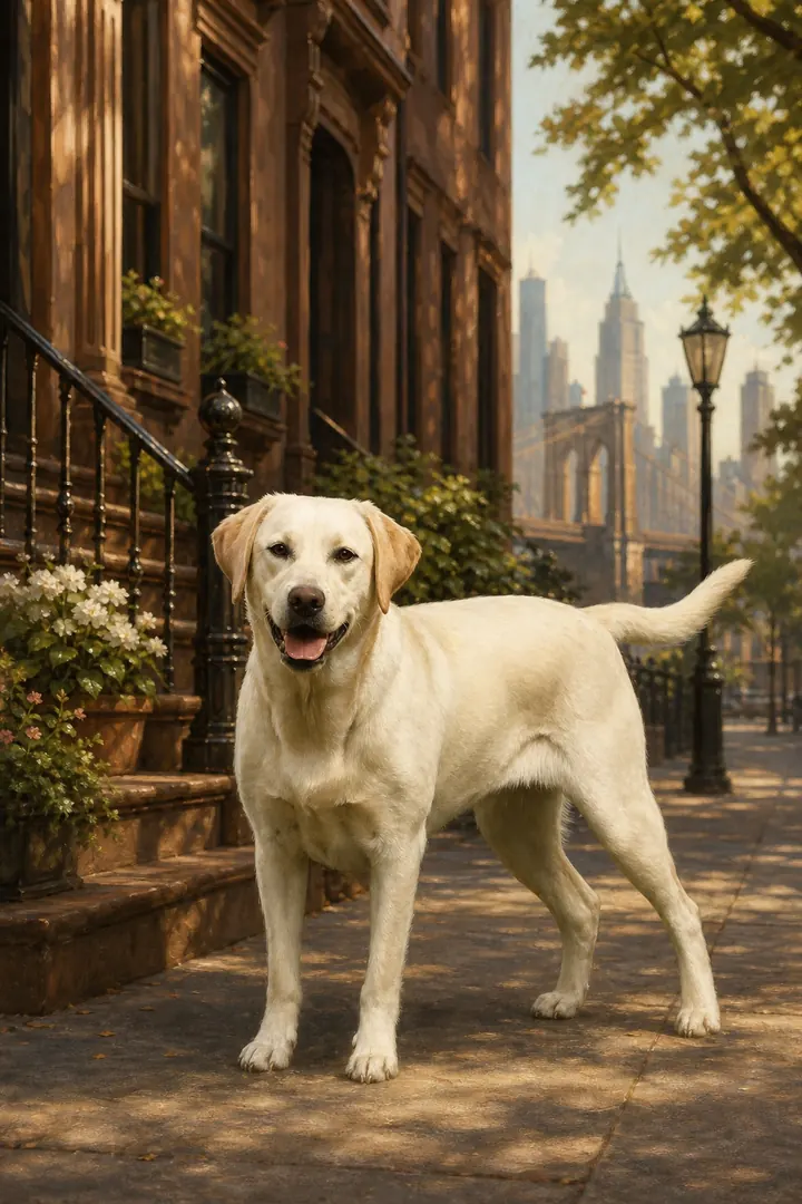 NYC Pet style — full body crop custom pet portrait sample