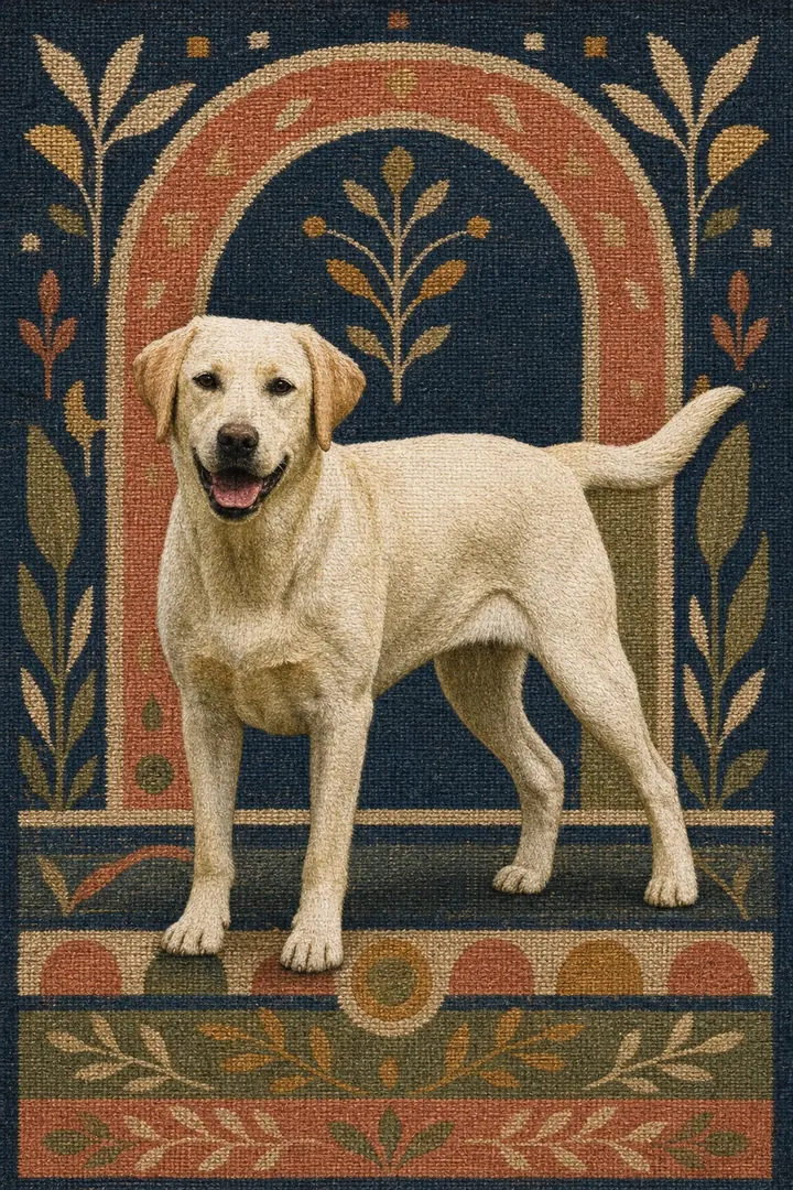 Tapestry style — full body crop custom pet portrait sample
