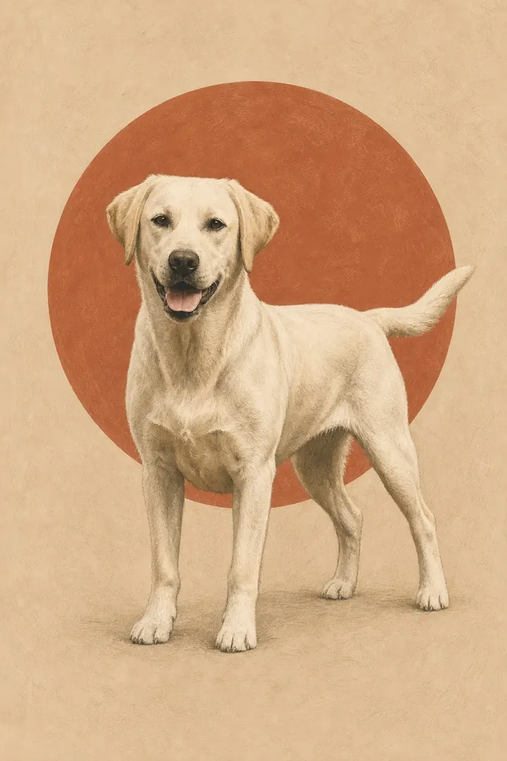 Terracotta style — full body crop custom pet portrait sample
